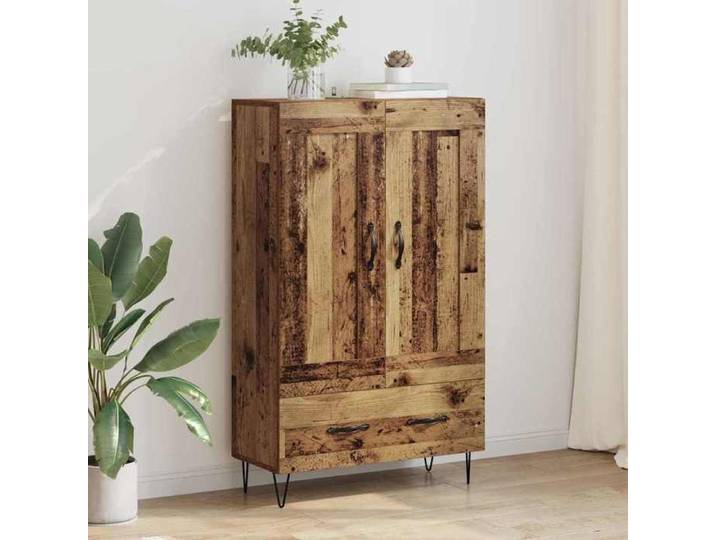 Highboard - ZENCORE® - Cadre solide - Haut Armoire/Buffet de Cuisine - Bois Ancien 69 5x31x115cm - bois d'ingénierie B655467