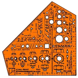 Standardgraph Schablone Schulwinkel stano-Metall m