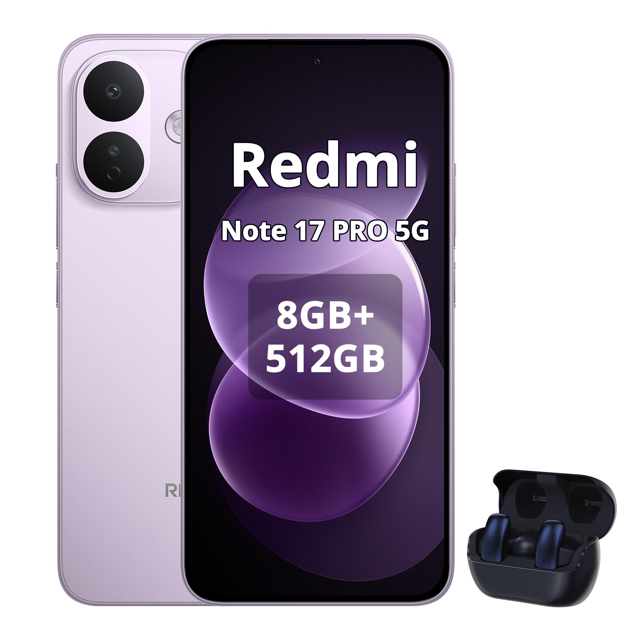 Xiaomi REDMI Note 17 Pro 5G Smartphone 8340mAh 8GB/512GB Lila (Inklusive Bluetooth-Kopfhörer)