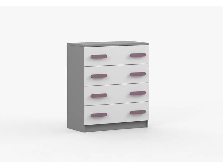 Kommode JONAS II 02 80 cm Grau Weiß Erika