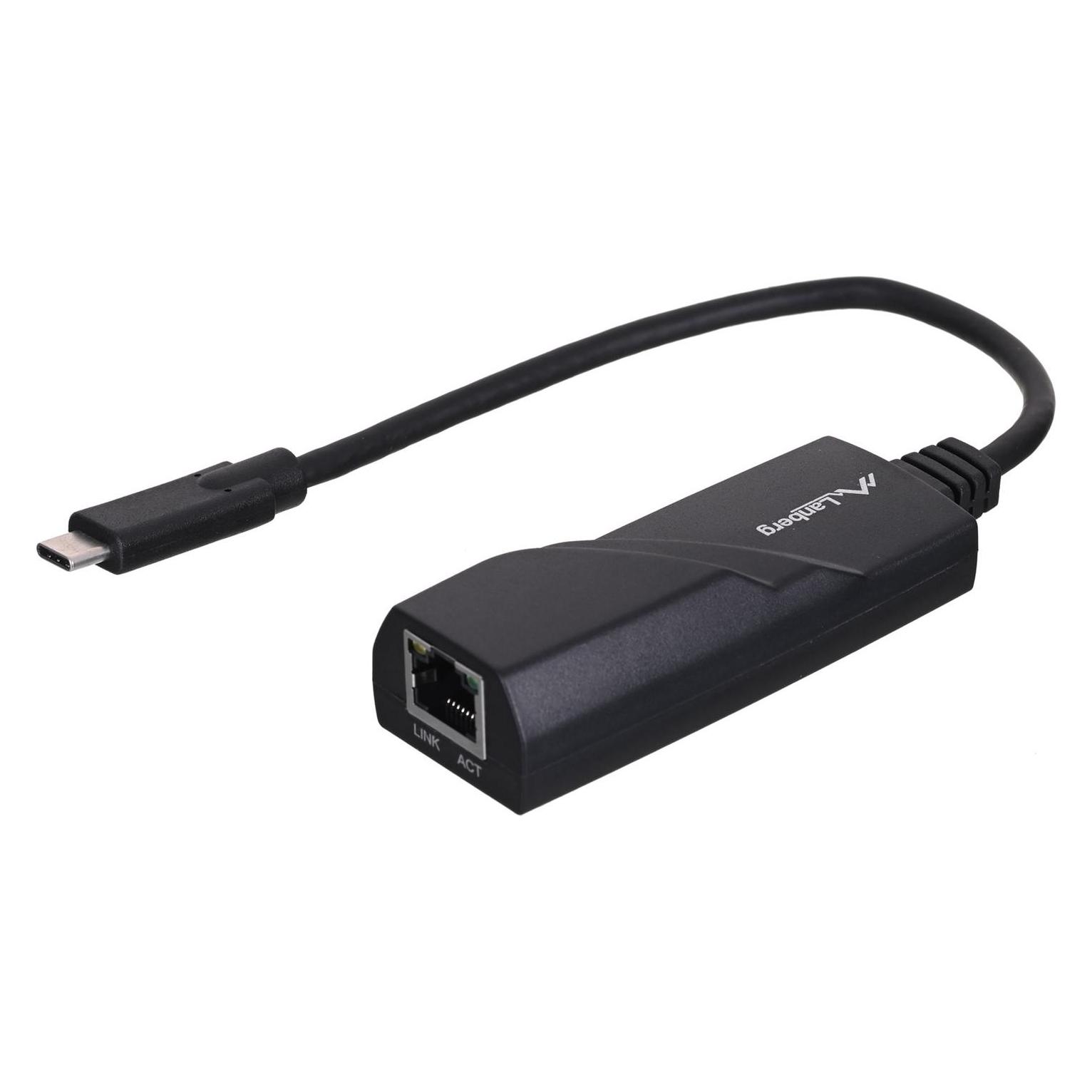 Lanberg NC-1000-02 Netzwerkadapter (USB 3.1, USB-C, 1x 10/100 / 1000Mbps) (USB-C, RJ45 Gigabit Ethernet (1x)) (NC-1000-02)