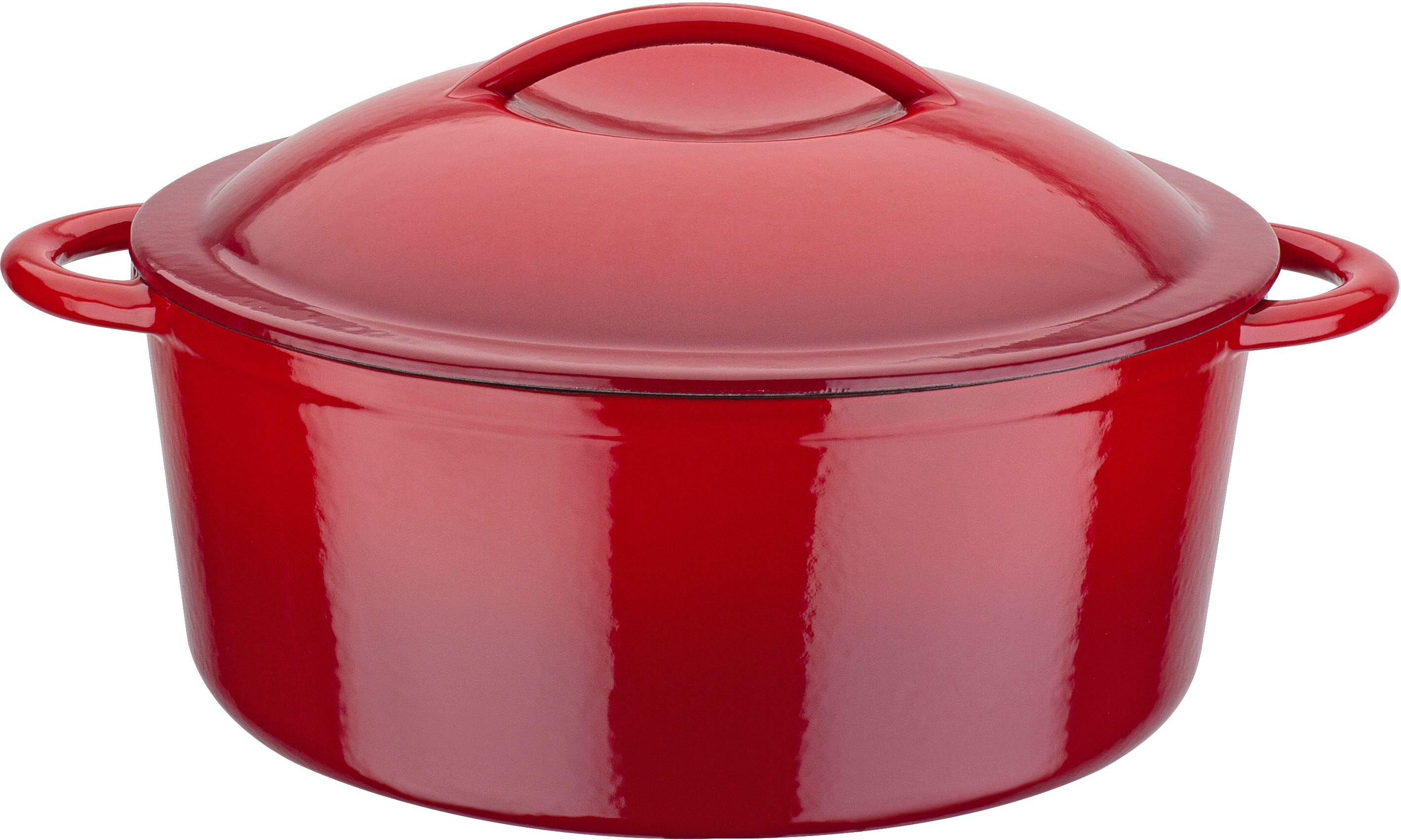 Kochtopf GSW "Red Shadow", rot (rot, schattiert), H:10cm Ø:24cm, Töpfe, Kochtopf, Dunstzapfen im Deckel zum Garen im eigenen Saft, Induktion, Ø 24 cm