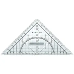 Faber-Castell Geometriedreieck »Grip« 22 cm mit aufsteckbarem Griff (abnehmbar) transparent