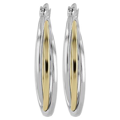 Paar Creolen ADELIA´S "Ohrringe – Creole aus Edelstahl", Damen, Gr. Damen, Edelstahl, gold (silber), Ohrringe, Ideal zum Verschenken – schlicht und stilvoll