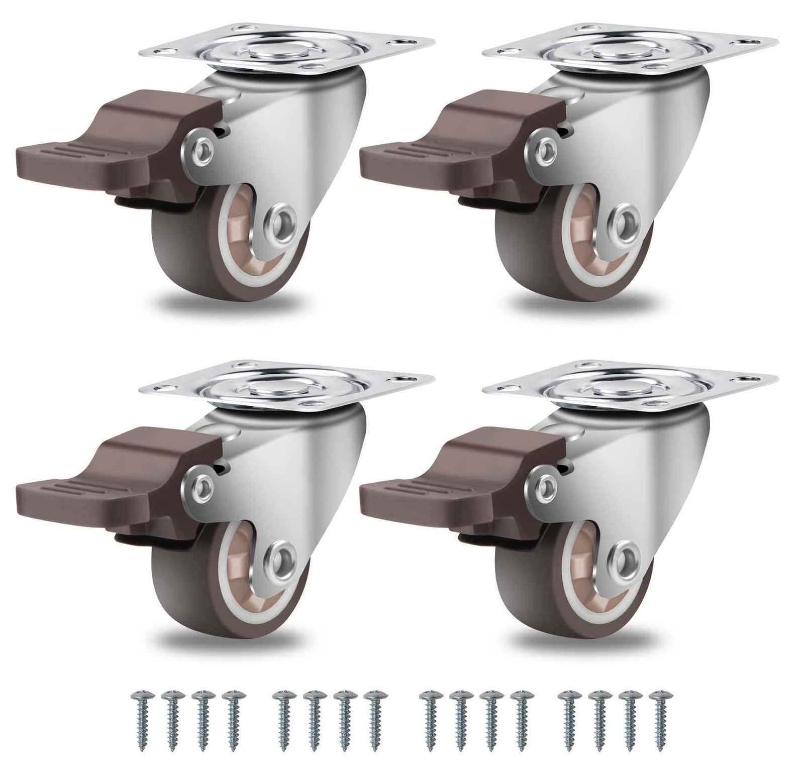 Merkloze Heavy Duty Zwenkwielen met 4 Remmen