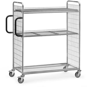Fetra Kommissionierwagen 28222, verzinkt, 3 Etagen, Höhe 1625mm, 1250 x 610mm