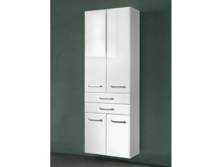 Hochwertiges Badmöbel Programm in modernem Design, Weiss, Seitenschrank, 4-türig