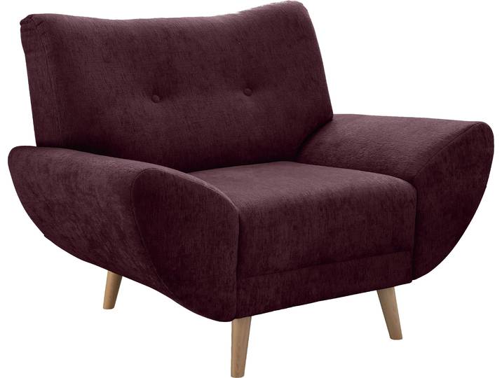 Sessel HOME AFFAIRE Basta komfortable Wellenunterfederung, Breite 111cm , braun (bordeaux), B:111cm H:82cm T:87cm, 100% Polyester, Sessel, Sessel