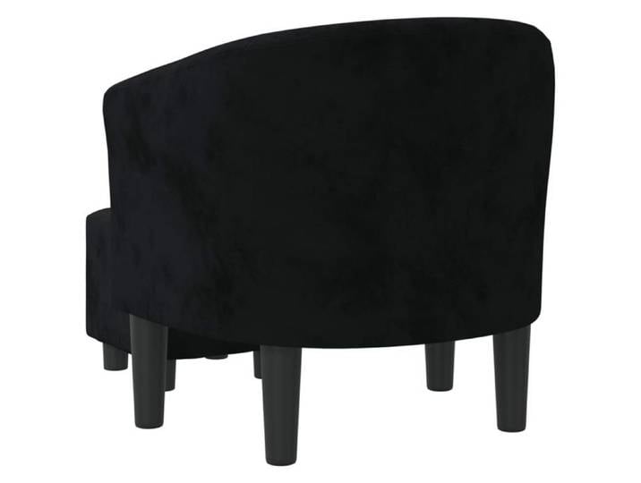 Fauteuil cabriolet avec repose-pied noir velours_2 ans garantie_38175