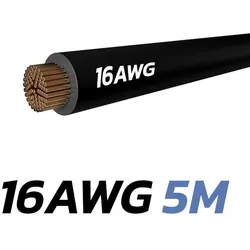 Schwarzes Kabel 16 AWG - 5M