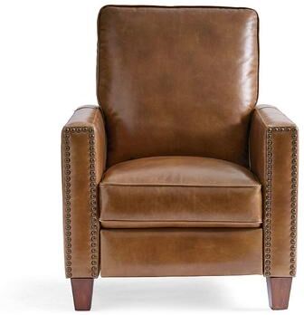 Collins Push-Back Recliner - Cognac Leather - Grandin Road