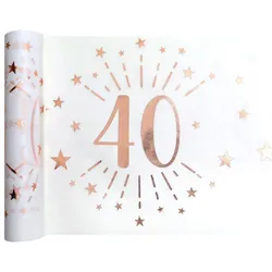 40. Geburtstag roségold Tischläufer 5 m x 30 cm Zahl 40