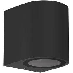 ledscom.de Wandleuchte ALSE Downlight für außen, schwarz, Aluminium, rund, inkl. Smart Home RGBW GU10 LED Lampe, 5,5W, 473lm