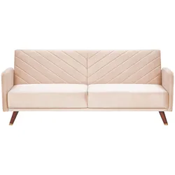 3-SITZER-SCHLAFSOFA Samtstoff Beige Senja
