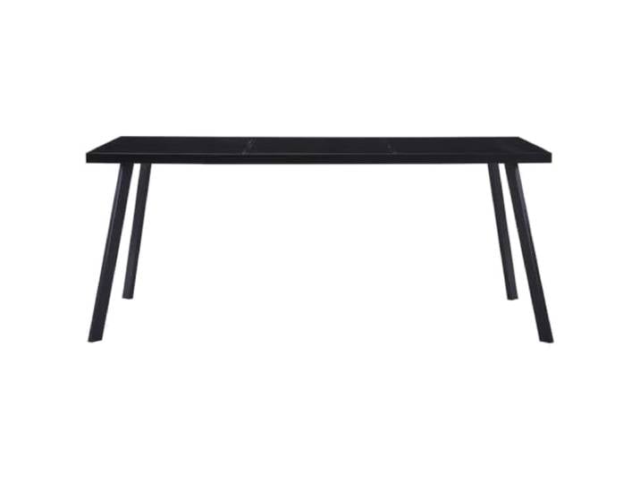 Esstisch Schwarz 160 x 80 x 75 cm Hartglas Hartglas Tischplatte, Stahlgestell, leicht zu reinigen, einfache Montage, Esszimmer, Küche