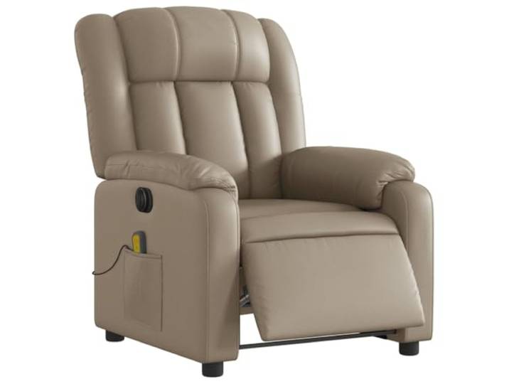 vidaXL Massagesessel Elektrisch Cappuccino-Braun Kunstleder