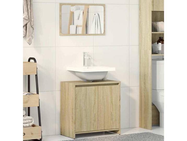 Ensemble de meubles de salle de bain 2 pièces chêne sonoma