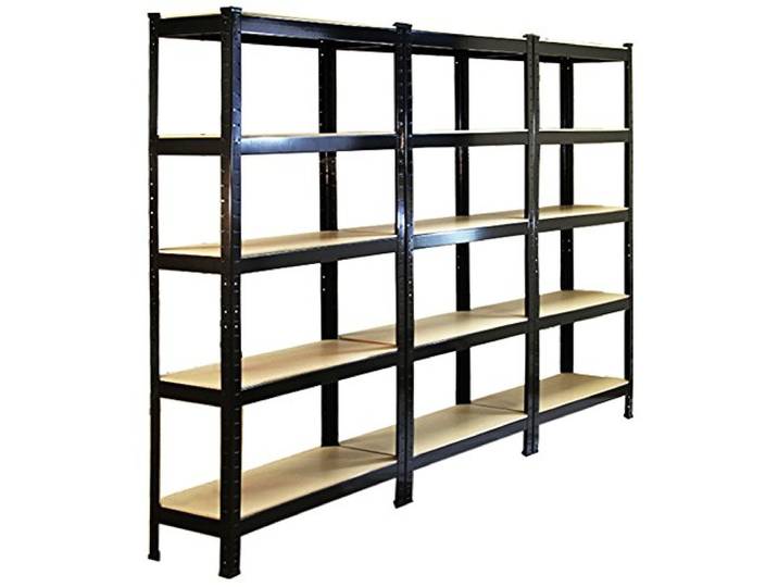 Monster Racking - 3 Rayonnages T-Rax en Acier sans Boulons Noirs 75cm x 30cm x 150cm