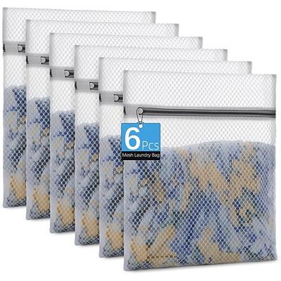 6er-Pack Wäschesäcke aus Wabennetz für Feinwäsche – mittelgroße Wäschesäcke (30 x 40 cm) für BHs, Dessous, Socken, Babykleidung – schonender Waschschutz mit Reißverschluss