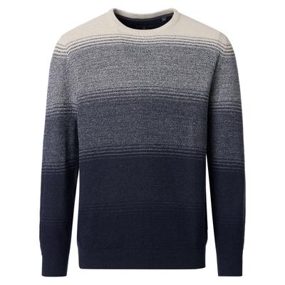 Strickpullover CASAMODA "CASAMODA Pullover gestreift", Herren, Gr. M, blau, 100% Baumwolle, Pullover Strickpullover