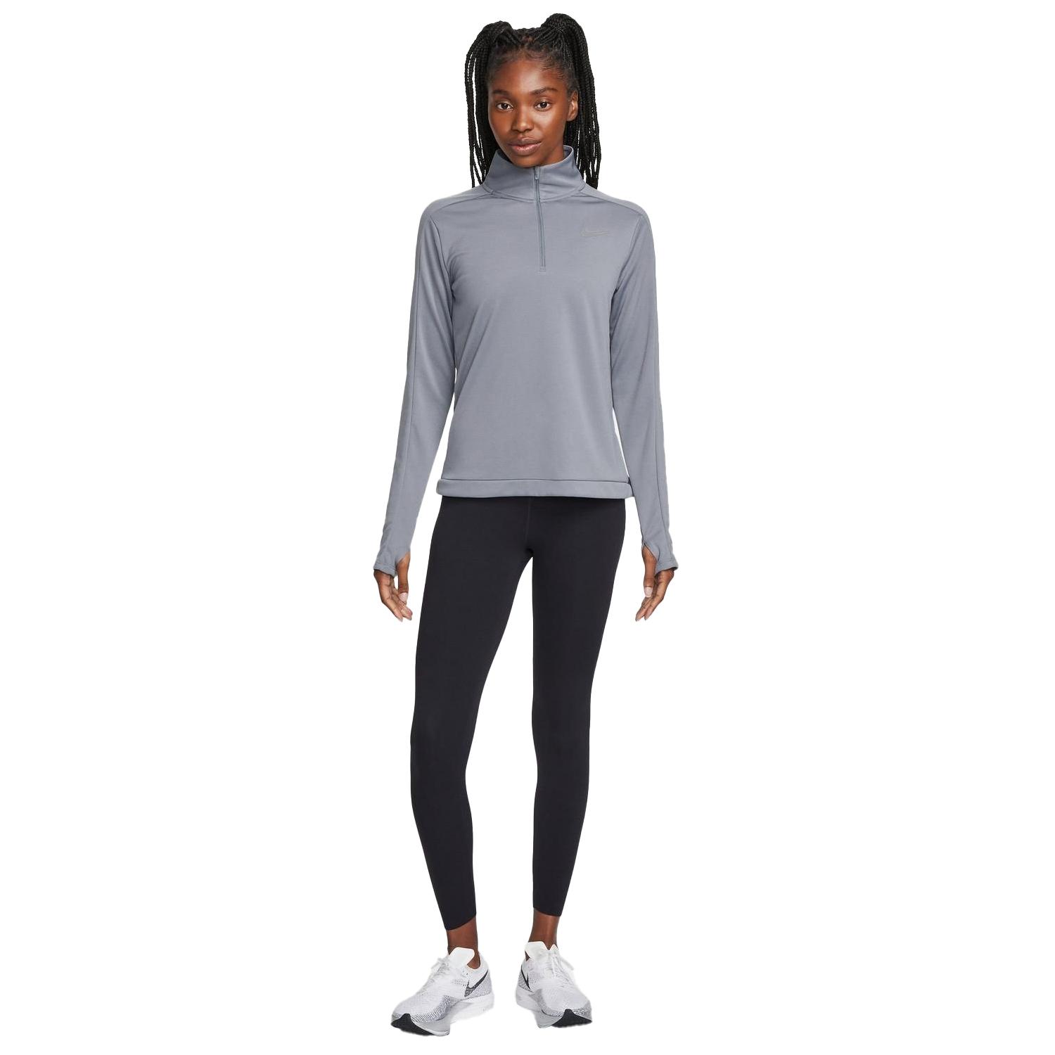 Nike - Oberteil für Damen, Laufen, Langärmlig (Rauch-Grau)
