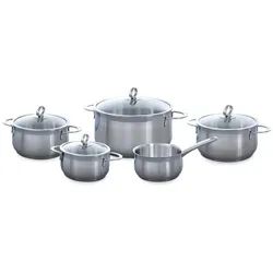 BK Excellent Pannenset 5-delig, Pfannenset + Topfset, Silber