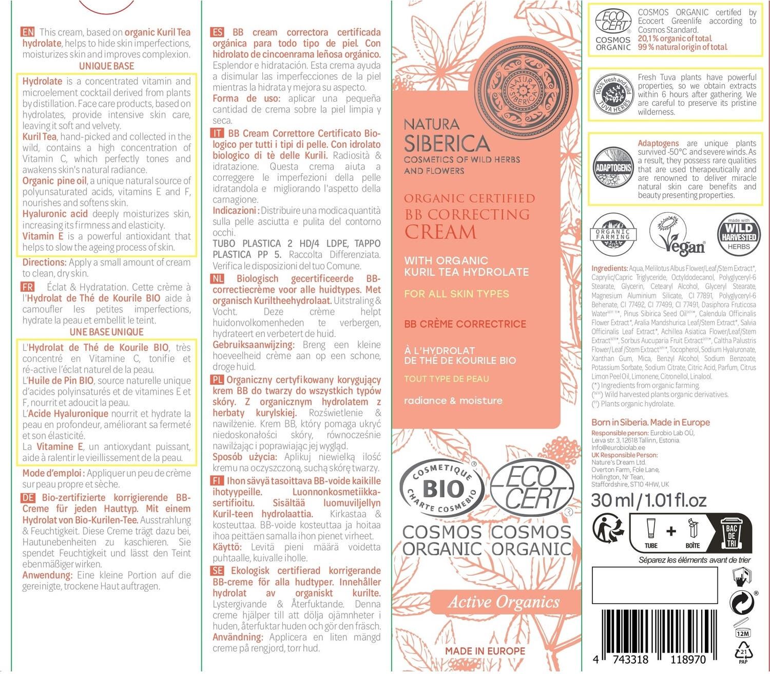 NATURA SIBERICA Bb Cream Correctora 30 ml