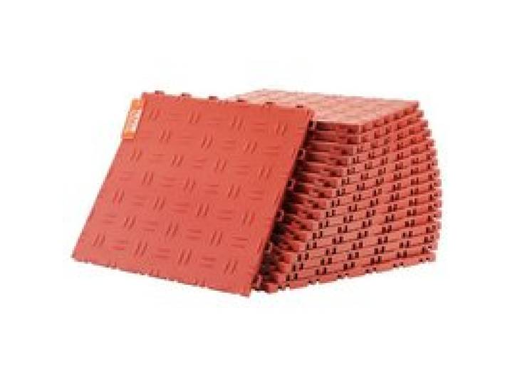 VEVOR Garagen-Bodenbeschläge, 305 x 305 x 13,4 mm, 25er-Set Industrieboden, rutschfeste doppelseitige Struktur-Garagenboden, für Garagen, Keller, Reparaturwerkstätten, Rot