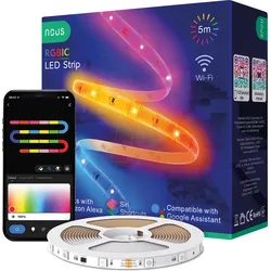 NOUS F4 - Led Strip 5 M Starter Kit, RGBIC LEDs