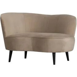 Loungesessel Sara aus Samt, modernes Design, links, hellbraun, komfortabel gepolstert
