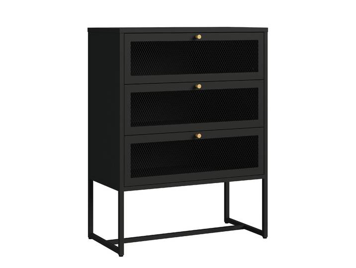 Kommode Metall GILSEY 80 x 105 cm schwarz