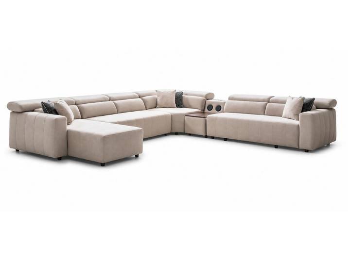 Xlmoebel Wohnlandschaft Luxuriöses U-Form Ecksofa aus Italien mit weichem Bezug, 1 Teile, Special features