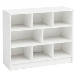 BÜCHERREGAL – Holz, melaminbeschichtet, mit Stauraum, modern