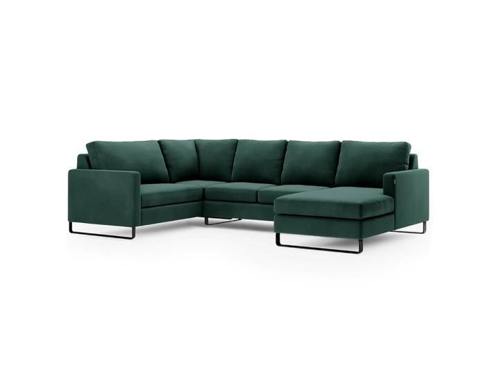 U-förmige Sofa CORNI geschlossen, dunkelgrün