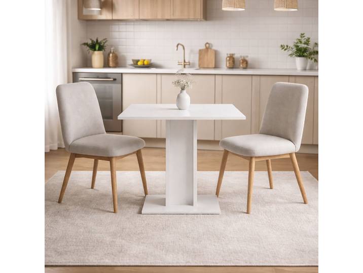 Esstisch GOODPRODUCT Square Säulentisch, Küchentisch, Bistrotisch, Kompakt-Esstisch , weiss (nimfea alba, weiß), B:70cm H:73,6cm T:70cm, Tische, Esstisch, Quadratischer Esstisch; verschiedene Farben erhältlich; Breite: 70 cm