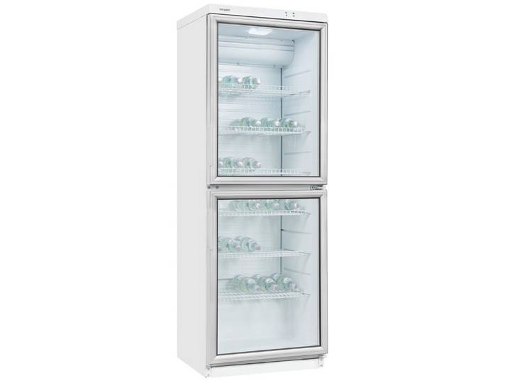 exquisit Getränkekühlschrank GKS350-2-GT-280D weiss, 173 cm hoch, 60 cm breit, 2 Türen für das Entnehmen der Getränke, effizient wenig Kühlverlust