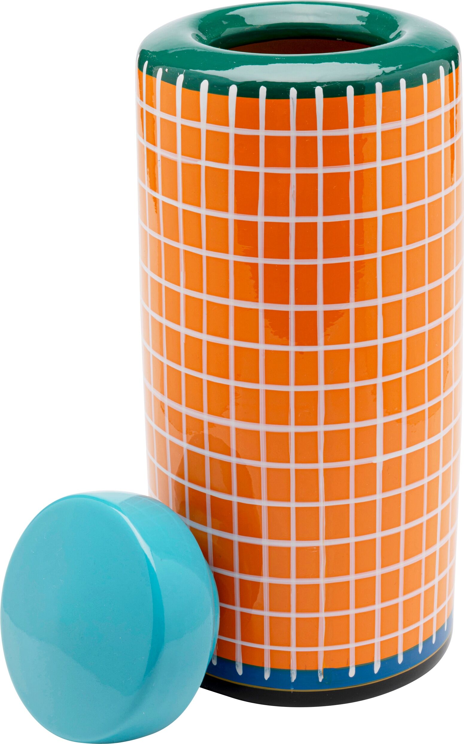 Dose KARE DESIGN "Dekodose Festa", orange, H:37cm Ø:16cm, Porzellan, Aufbewahrungsboxen, Dose, ideal für Schmuck, Schlüssel, Kleingeld, Haargummis u.a. Kleinteile