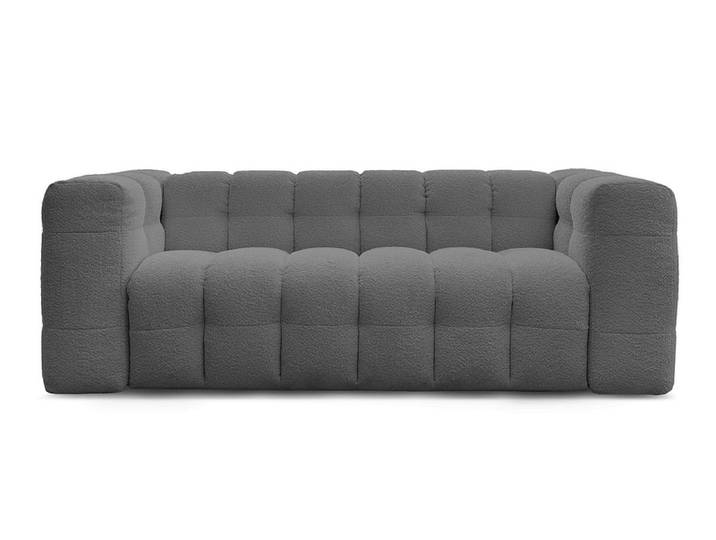 3er Sofa BOBOCHIC CLOUD Boucle-Stoff dunkelgrau