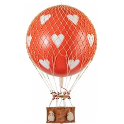 Authentic Models Montgolfiere 56cm - Rouge Avec Coeurs Blancs