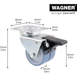 WAGNER® design yourself Apparate-Doppel-Lenkrolle ECO RO 3552 grau