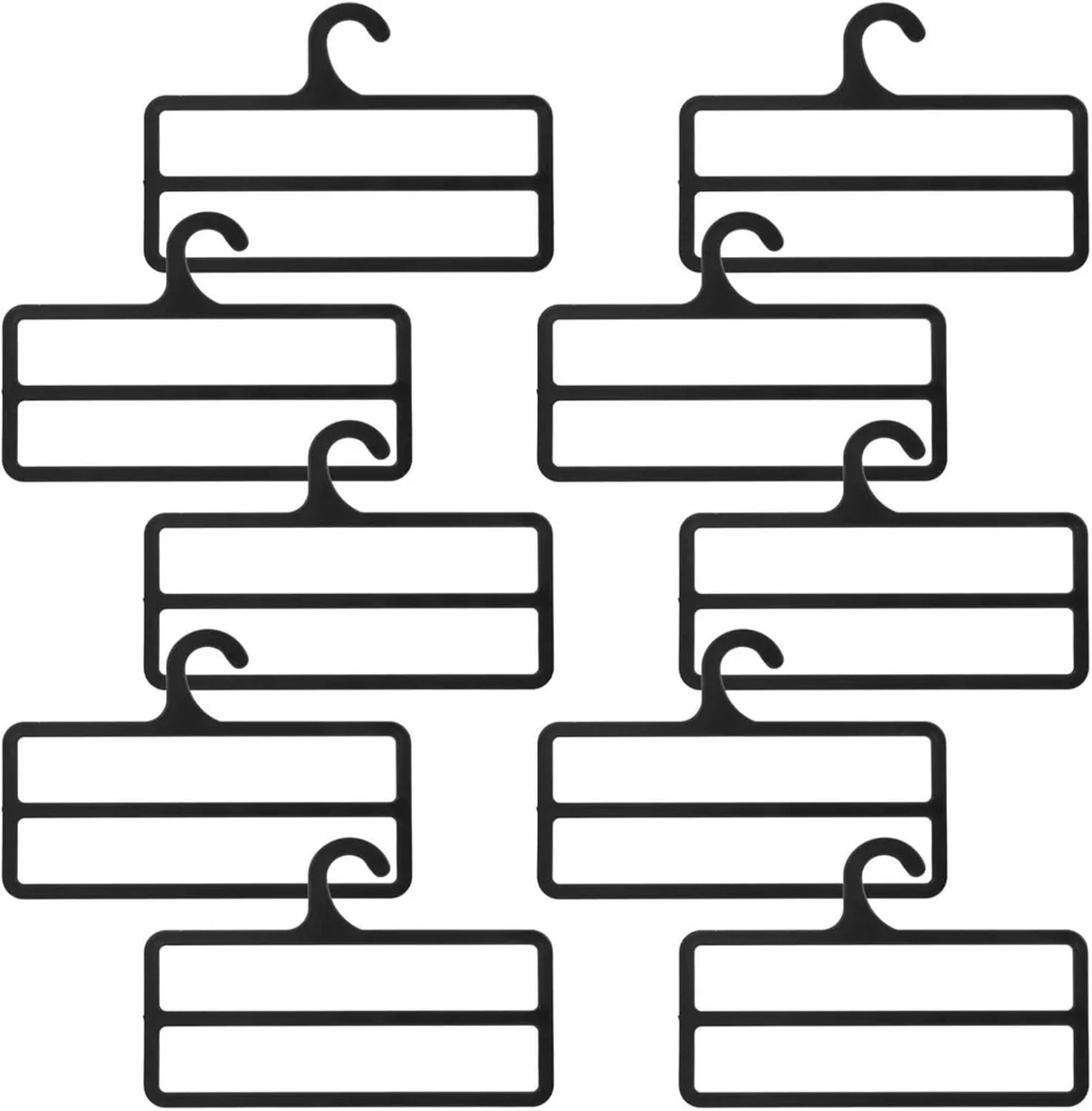 Set van 10 multifunctionele plastic sjaalorganizers voor accessoires, zwart