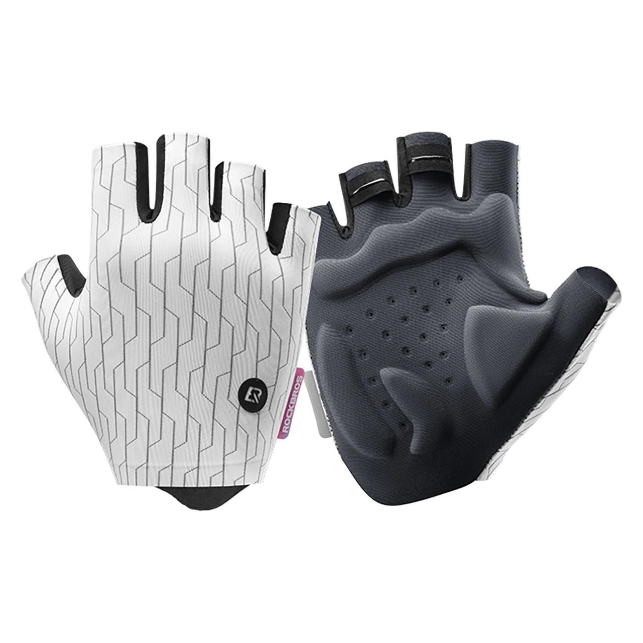 Rockbros MTB cycling gloves size: S - white and black (S) (8386824304817)