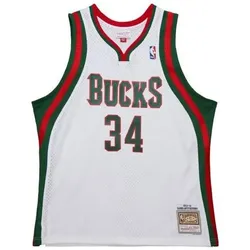 Mitchell & Ness, Herren, Fussballtrikot, Trikot Milwaukee Bucks Swingman 2013/14 (M), Weiss