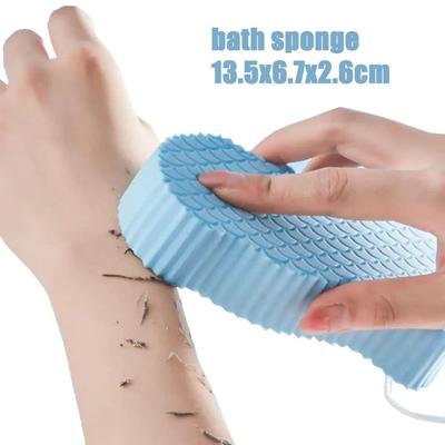 Uplifted Finds Three Dimensional Bath Sponge Body Scrubber For Gentle Exfoliating And Daily Shower Cleaning blue