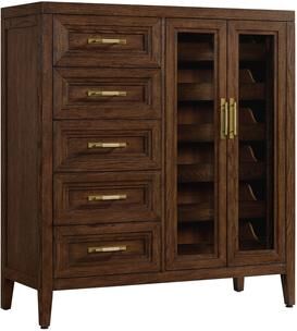 Intercon Marlow 5-Drawer Solid Red Oak Gentleman's Chest, Sable