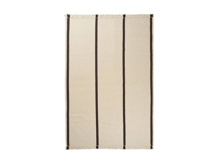Ferm Living Tapis Calm kelim Off-white, Coffee, 200x300 cm