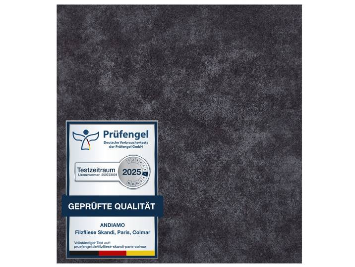 Teppichfliese ANDIAMO Colmar Nadelfilz, Gesamthöhe ca. 4 mm , grau (anthrazit), B:40cm L:40cm, Polyester, Teppiche, Teppichfliese, 40x40 cm, selbstklebend, robust & strapazierfähig, 25 Stück (4 qm)
