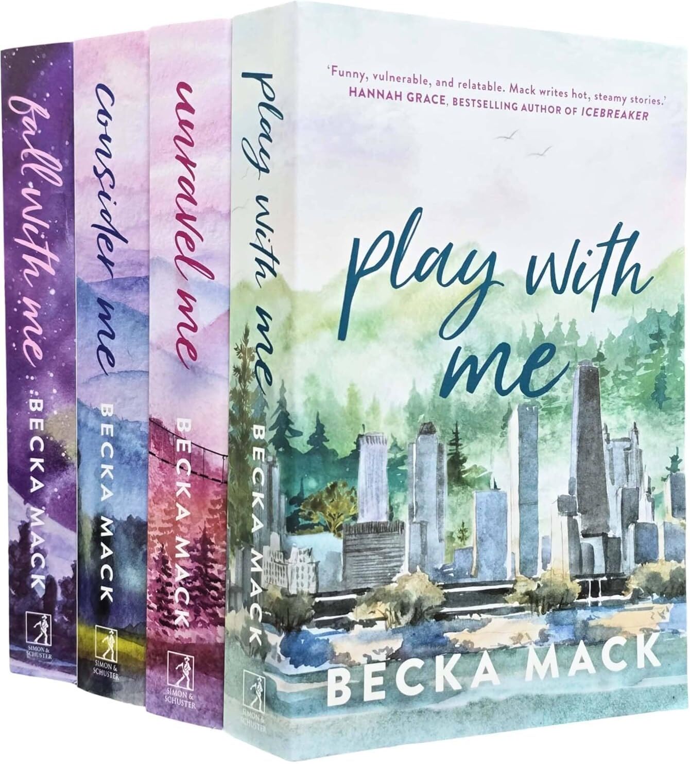 Simon & Schuster Playing For Keeps Series by Becka Mack - 4 Book Paperback Collection Set - Consider Me, Play with Me, Unravel Me, Fall with Me - Steamy Hockey Romance