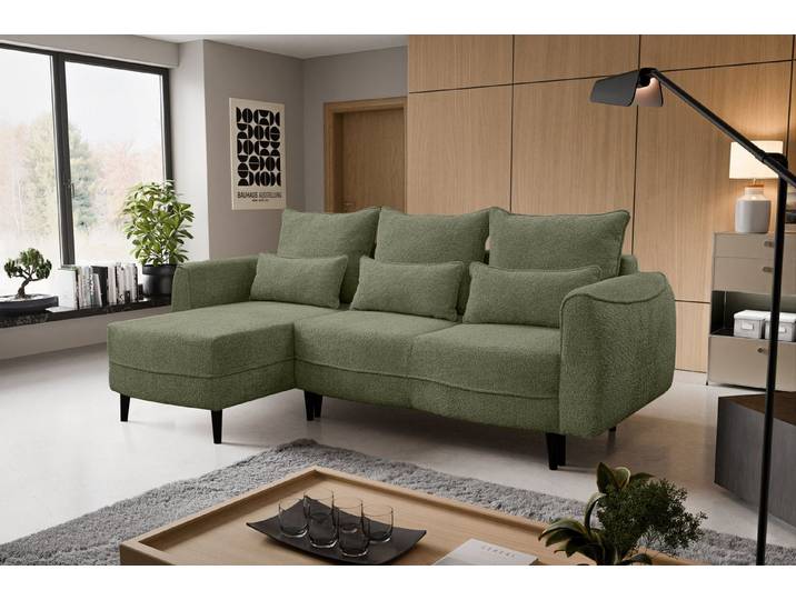 Kaiser Möbel Ecksofa Selio mit Schlaffunktion und Bettzeugcontainer, Ecksofa, Schlaffunktion, Bettzeugaufbewahrung, viele Farben