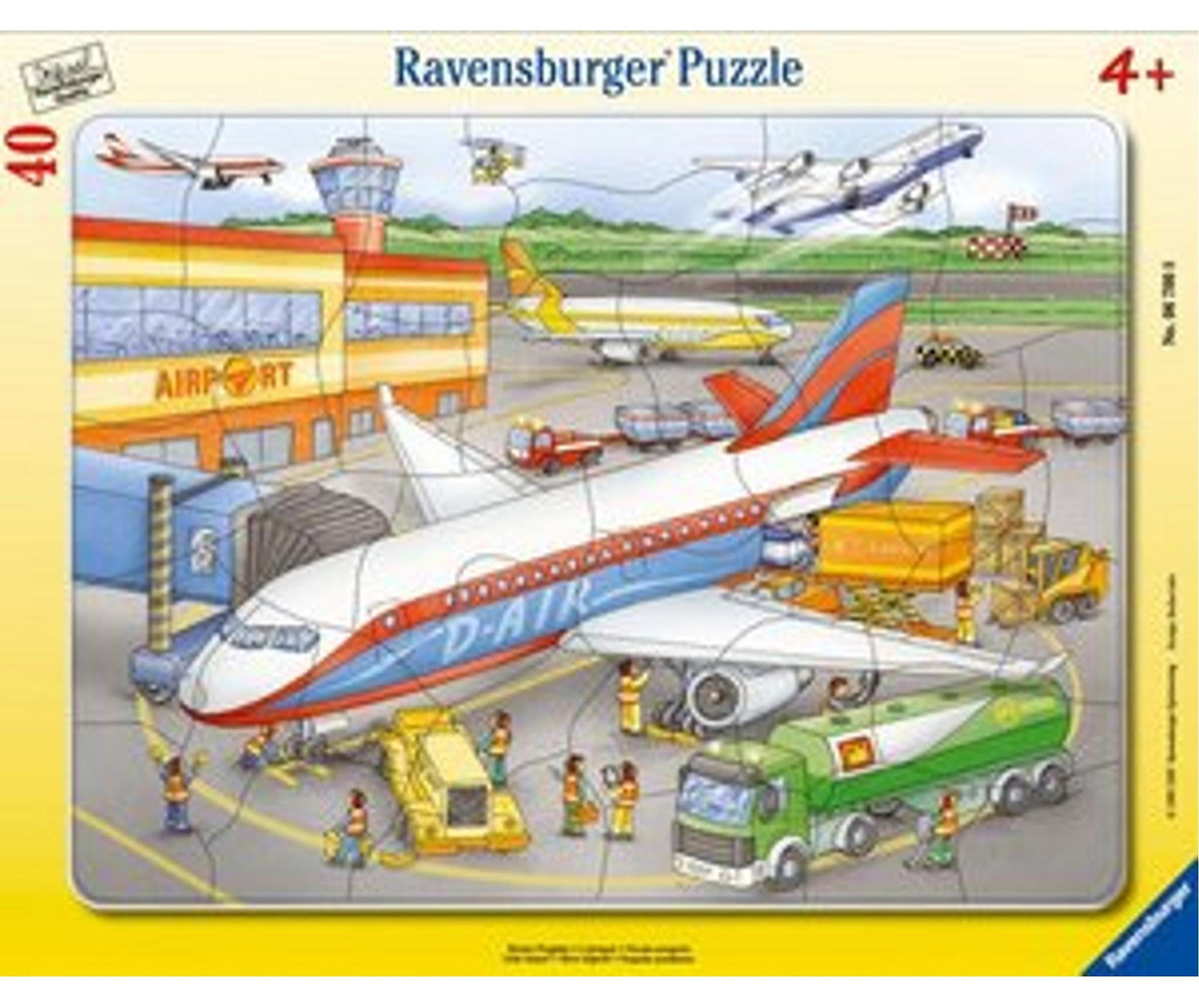 Ravensburger kinderframepuzzel Klein vliegveld, 40 stukjes